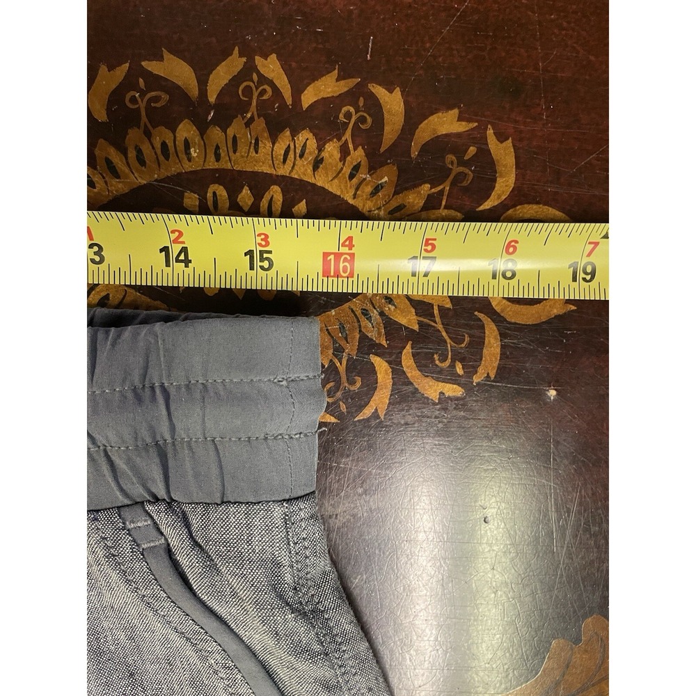 Athleta Bali Linen Ankle Pant Pull on Drawstring Flint Gray Heather Chambray 4‎ - Picture 8 of 13
